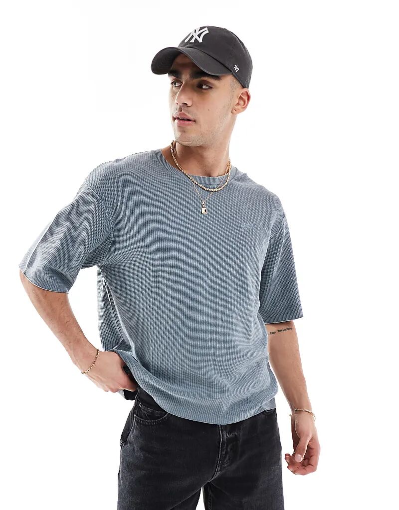 Трикотажная стираная футболка Pull&Bear синего цвета
Трикотажная стираная футболка Pull&Bear синего цвета