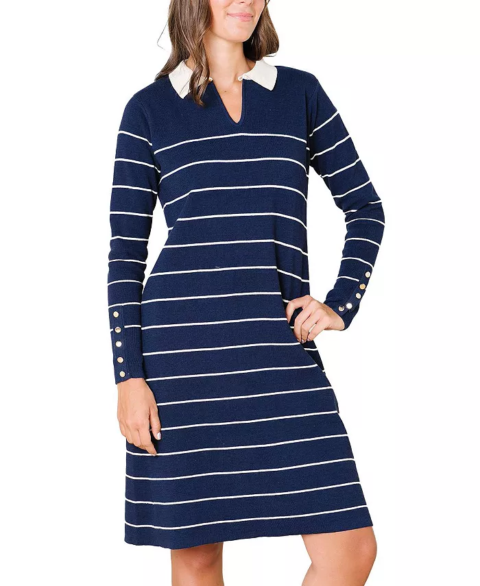 Женское платье-свитер с длинными рукавами и воротником из органического материала Hope & Henry, синий
Женское платье-свитер с длинными рукавами и воротником из органического материала Hope & Henry, синий