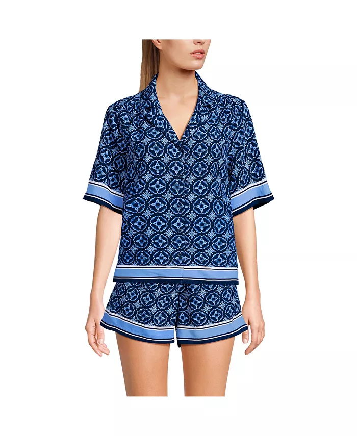 Женская рубашка для кемпинга с коротким рукавом из вискозы Lands' End, синий
Женская рубашка для кемпинга с коротким рукавом из вискозы Lands' End, синий