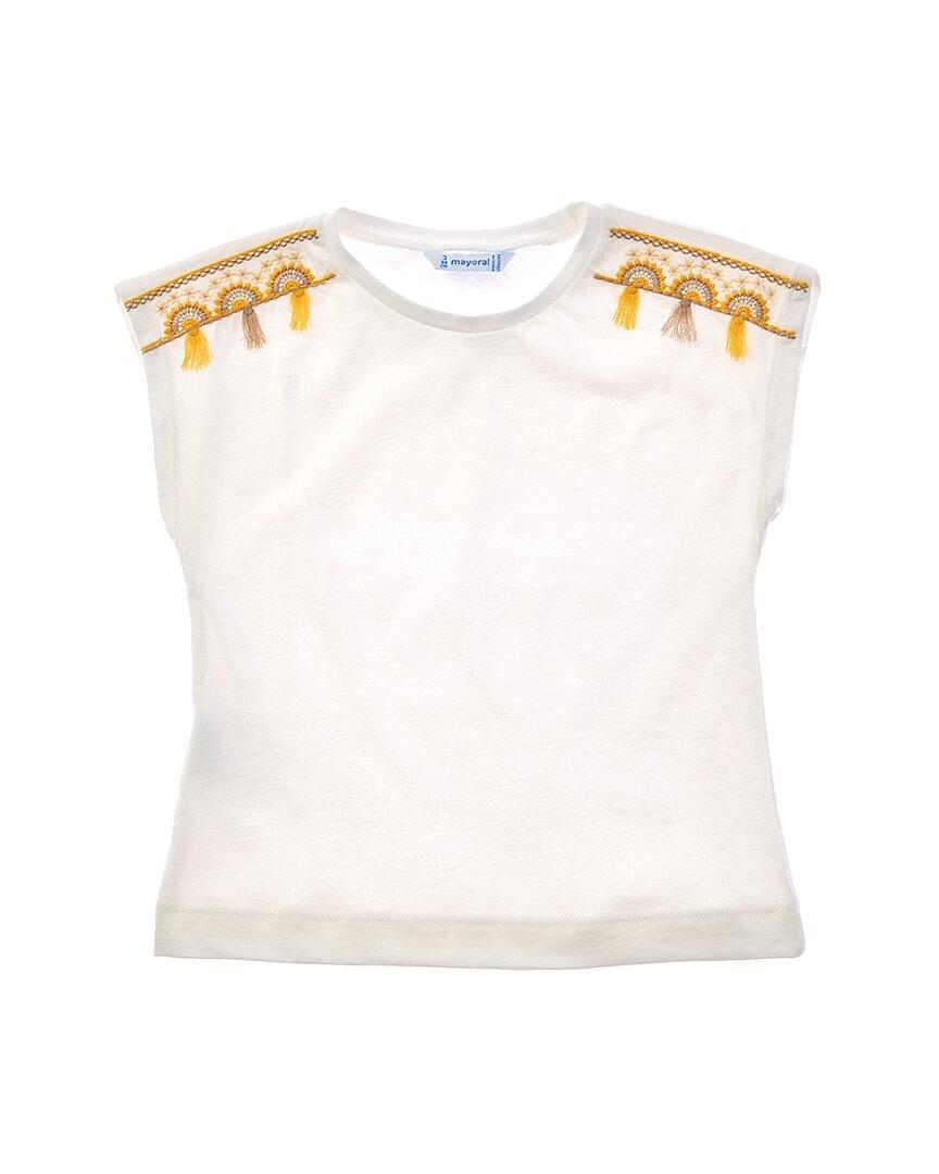 Майорал Футболка с вышивкой кисточкой Mayoral, белый
Майорал Футболка с вышивкой кисточкой Mayoral, белый