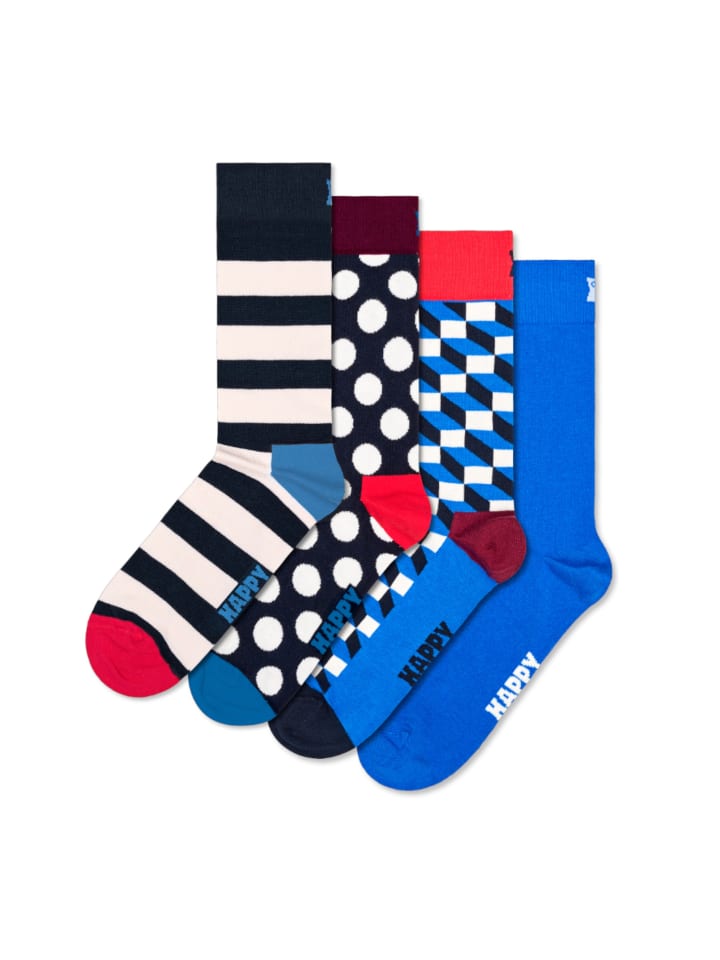 Happy Socks Подарочный набор из 4 пар синих носков в черном цвете
Happy Socks Подарочный набор из 4 пар синих носков в черном цвете