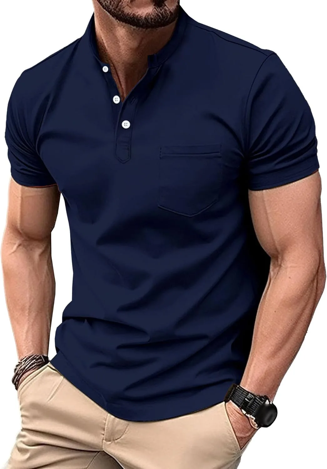 Мужская футболка Henley с V-образным вырезом Maiyifu-GJ Slim Fit
Мужская футболка Henley с V-образным вырезом Maiyifu-GJ Slim Fit