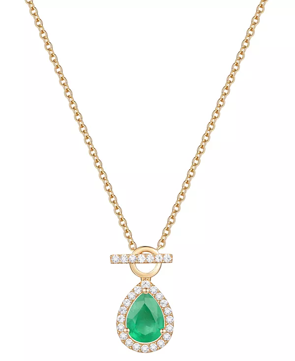 Ожерелье с подвеской в виде грушевидной подвески с изумрудом (1 карат) и бриллиантом (1/4 карата) длиной 18 дюймов из 14-каратного золота (также доступно с рубинами и сапфирами) Macy'S, emerald
Ожерелье с подвеской в виде грушевидной подвески с изумрудом (1 карат) и бриллиантом (1/4 карата) длиной 18 дюймов из 14-каратного золота (также доступно с рубинами и сапфирами) Macy'S, emerald