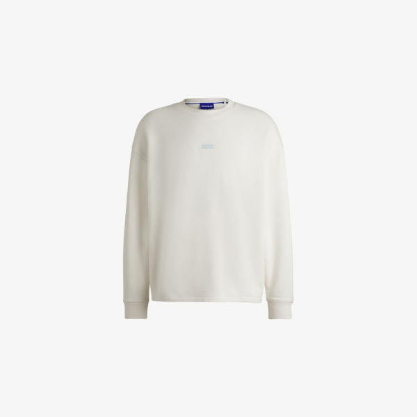 Свитшот Hugo из хлопкового джерси с принтом бренда и круглым вырезом, белый
Свитшот Hugo из хлопкового джерси с принтом бренда и круглым вырезом, белый