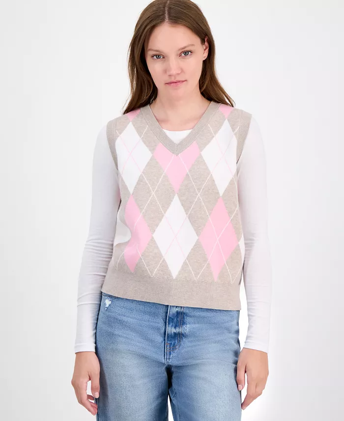 Жилет-свитер с жаккардовым узором в ромбик для юниоров Ultra Flirt, коричневый
Жилет-свитер с жаккардовым узором в ромбик для юниоров Ultra Flirt, коричневый