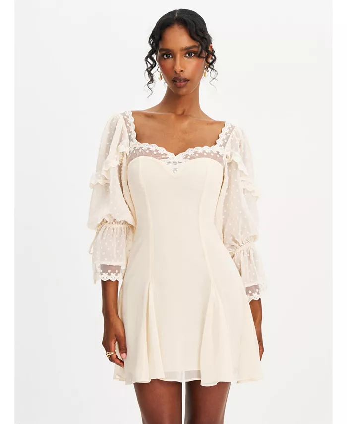 Женское мини-платье Zakira с кружевной отделкой и короткими рукавами Miss Circle, коричневый/бежевый
Женское мини-платье Zakira с кружевной отделкой и короткими рукавами Miss Circle, коричневый/бежевый