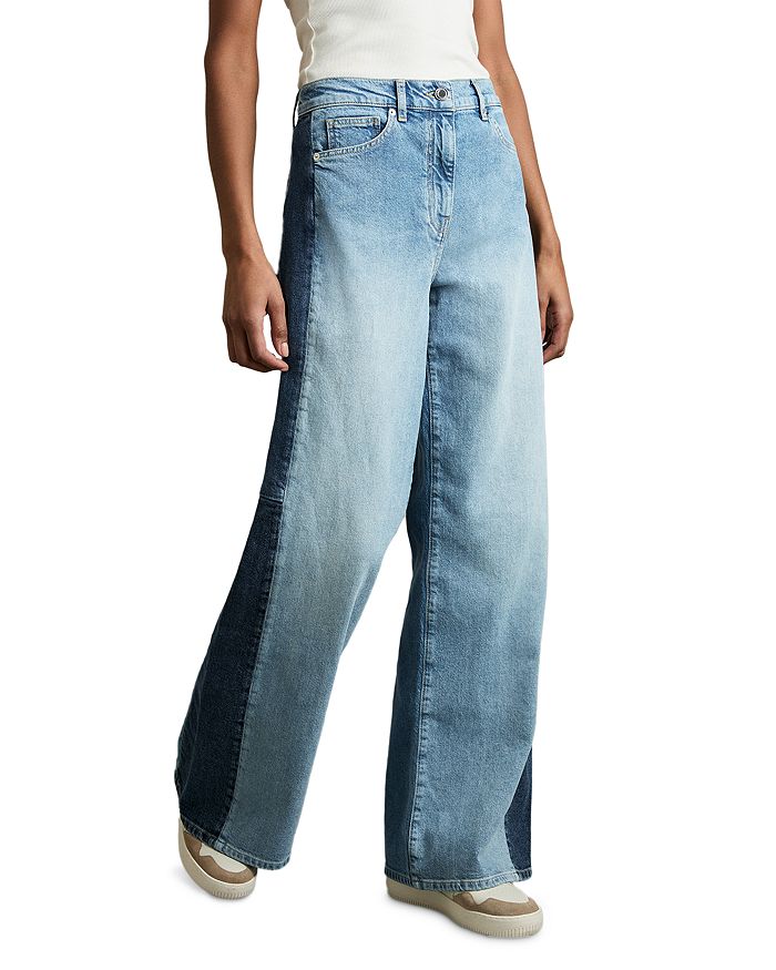 Брюки-клеш с высокой посадкой и контрастными вставками Briar в светло-голубом цвете REISS, синий
Брюки-клеш с высокой посадкой и контрастными вставками Briar в светло-голубом цвете REISS, синий