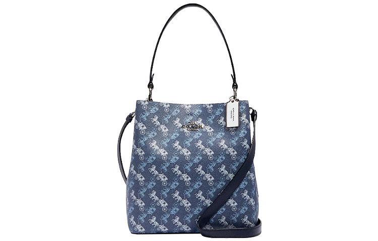 COACH Городская сумка-ведро из галечной кожи среднего размера женская синяя
COACH Городская сумка-ведро из галечной кожи среднего размера женская синяя