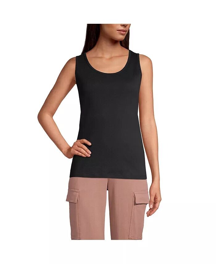 Женская высокая хлопковая майка на бретелях Lands' End, черный
Женская высокая хлопковая майка на бретелях Lands' End, черный