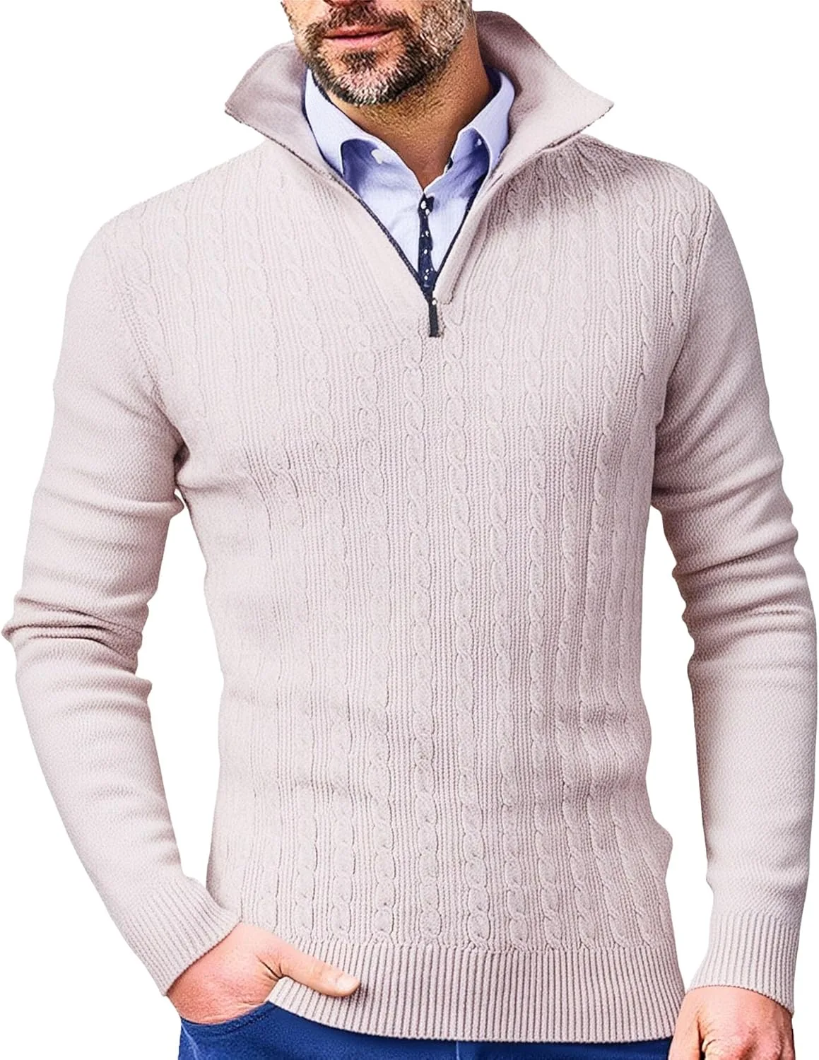 Мужской свитер Polo Slim Fit с молнией и воротником-стойкой DGHM-JLMY
Мужской свитер Polo Slim Fit с молнией и воротником-стойкой DGHM-JLMY