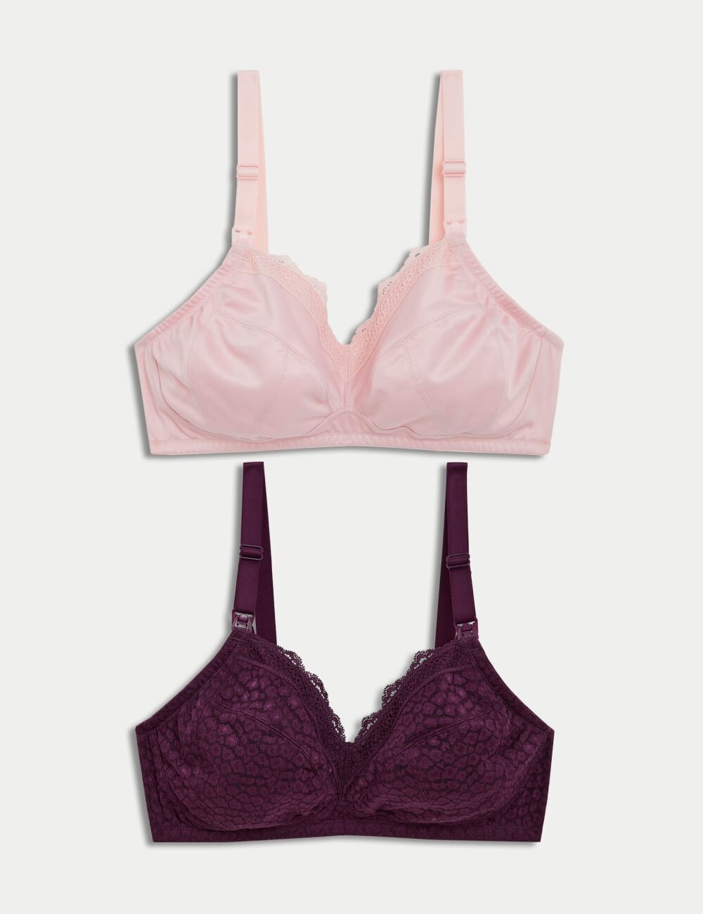2 пары бюстгальтеров для кормления из кружева и сетки BH Marks & Spencer, цвет Blackcurrant
2 пары бюстгальтеров для кормления из кружева и сетки BH Marks & Spencer, цвет Blackcurrant