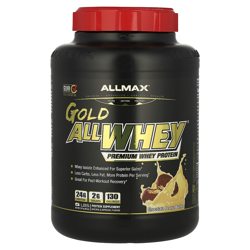 ALLMAX, Gold AllWhey, сывороточный протеин премиального качества, шоколад и арахисовое масло, 5 фунтов (5 фунтов)
ALLMAX, Gold AllWhey, сывороточный протеин премиального качества, шоколад и арахисовое масло, 5 фунтов (5 фунтов)