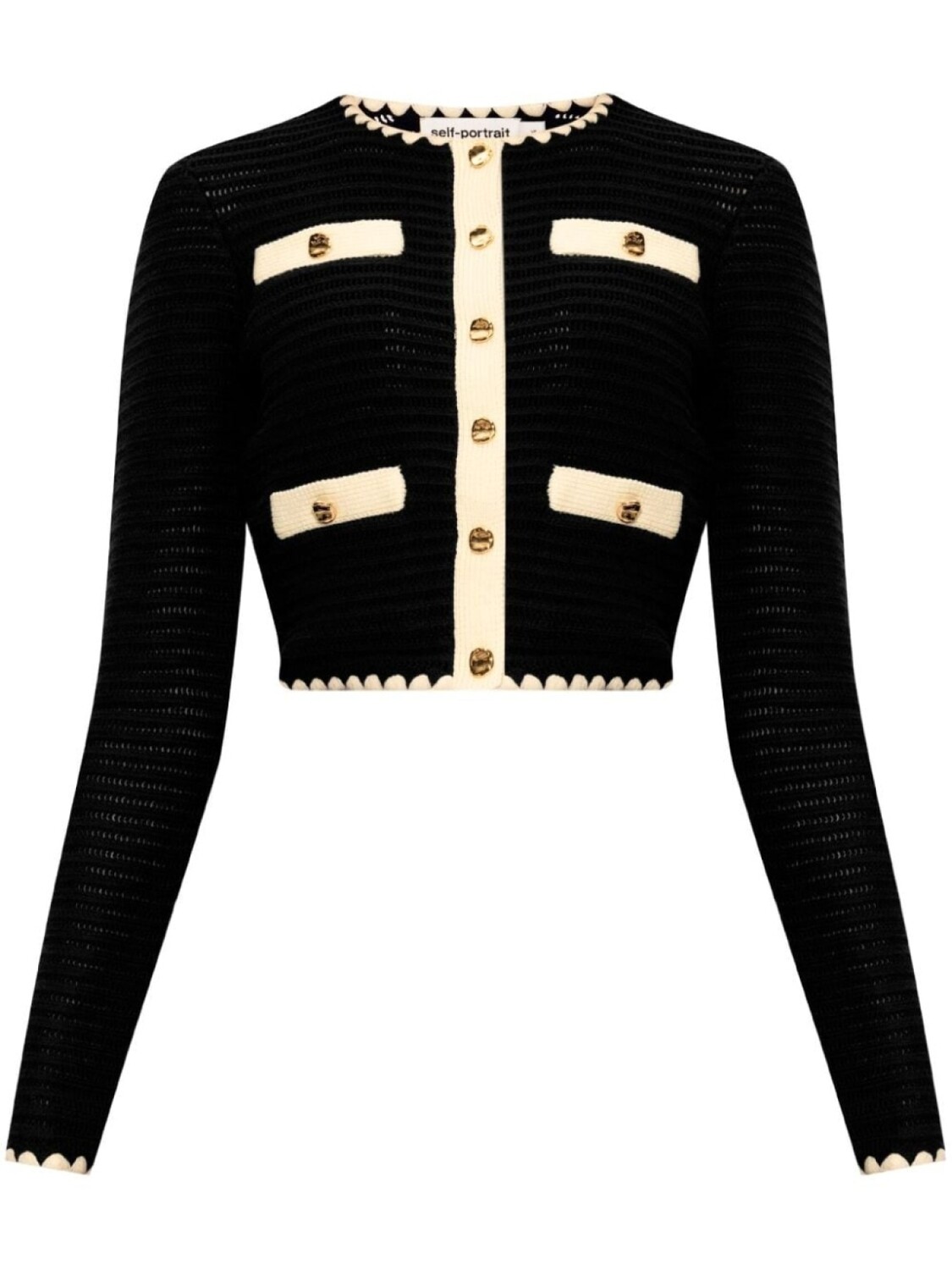 Self-Portrait укороченный кардиган крючком, синий
Self-Portrait укороченный кардиган крючком, синий