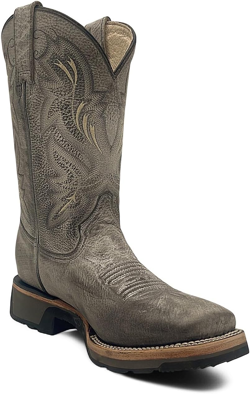 Мужские кожаные ковбойские сапоги в западном стиле с квадратным носком, средней высоты с резиновой подошвой The Western Shops, серый
Мужские кожаные ковбойские сапоги в западном стиле с квадратным носком, средней высоты с резиновой подошвой The Western Shops, серый
