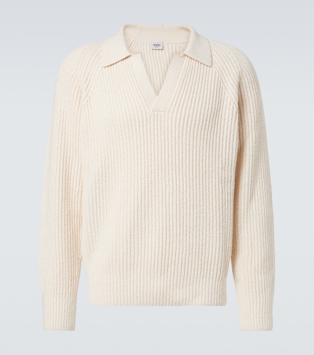 Свитер-поло из хлопка в рубчик Tod's, Polvere
Свитер-поло из хлопка в рубчик Tod's, Polvere