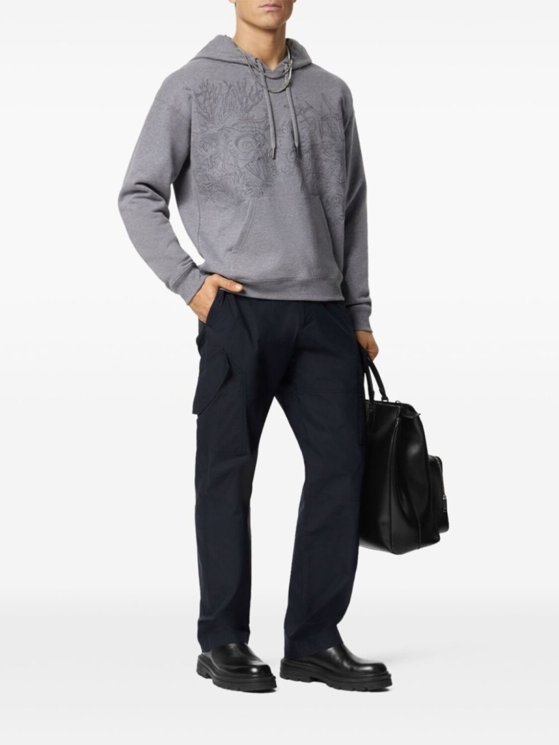 Versace худи с вышитым логотипом, серый
Versace худи с вышитым логотипом, серый