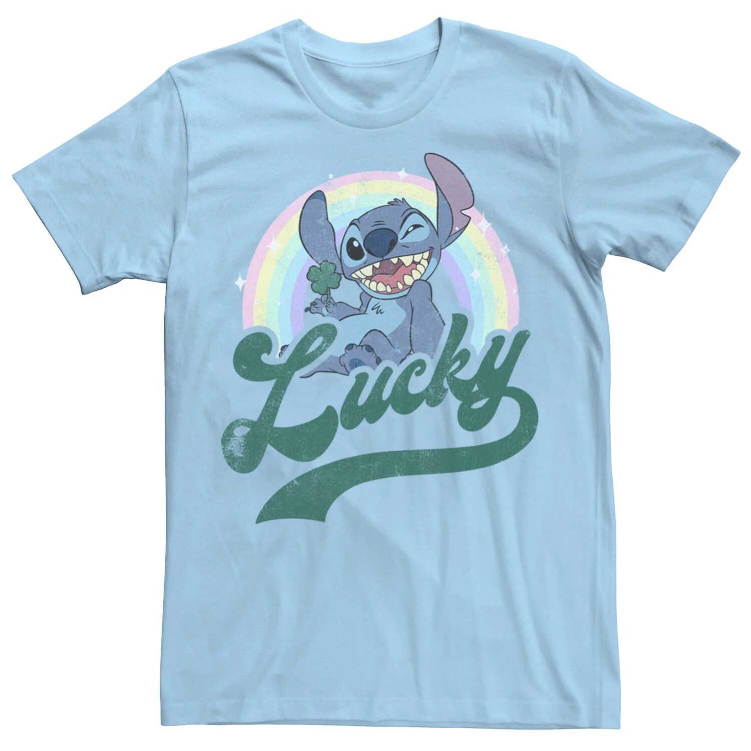 Мужская футболка Disney Lilo & Stitch St. Patty's Lucky Rainbow с портретом Licensed Character
Мужская футболка Disney Lilo & Stitch St. Patty's Lucky Rainbow с портретом Licensed Character