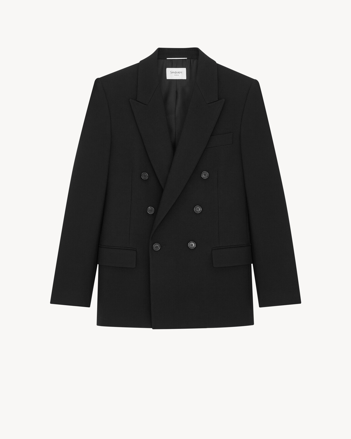 Пиджак из шерстяной габардины Saint Laurent, черный
Пиджак из шерстяной габардины Saint Laurent, черный