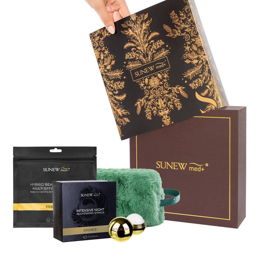 SunewMed+ BLACK Набор: Ночные патчи для глаз 60 шт., Маска ESSENCE+ 1 шт., Золотой поцелуй 1 шт., Зеленая косметичка
SunewMed+ BLACK Набор: Ночные патчи для глаз 60 шт., Маска ESSENCE+ 1 шт., Золотой поцелуй 1 шт., Зеленая косметичка