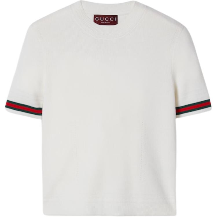 Свитер женский Gucci с полосатыми рукавами, белый
Свитер женский Gucci с полосатыми рукавами, белый