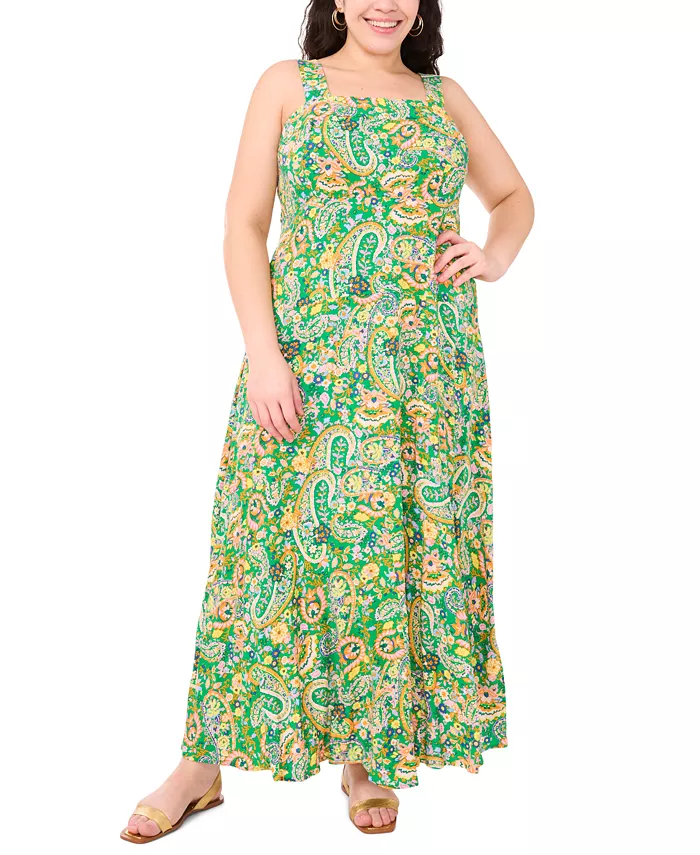 Платье макси без рукавов с квадратным вырезом и сборкой на спине, плюс сайз, с принтом "пейсли" Vince Camuto, зеленый
Платье макси без рукавов с квадратным вырезом и сборкой на спине, плюс сайз, с принтом "пейсли" Vince Camuto, зеленый