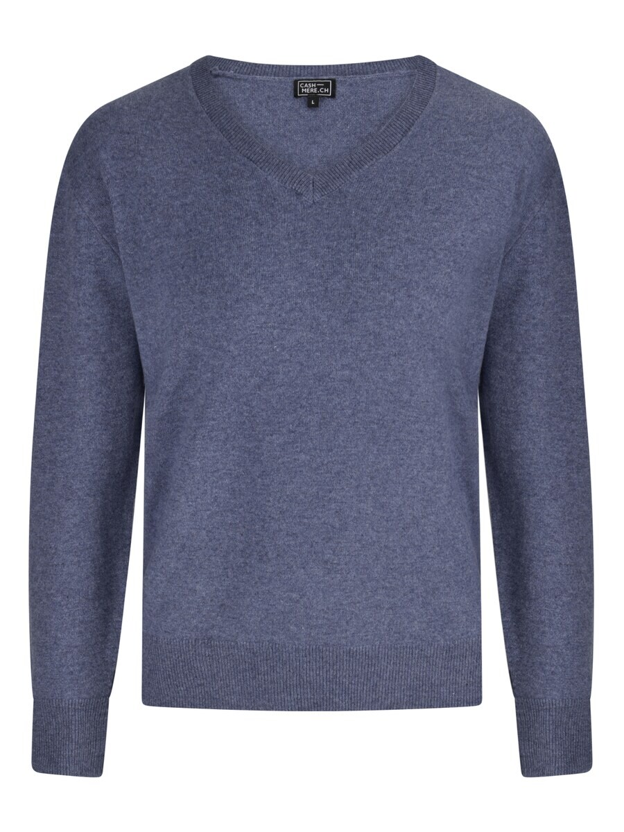 Свитер с v-образным вырезом CASH-MERE.CH Sweater, синий деним 
Свитер с v-образным вырезом CASH-MERE.CH Sweater, синий деним