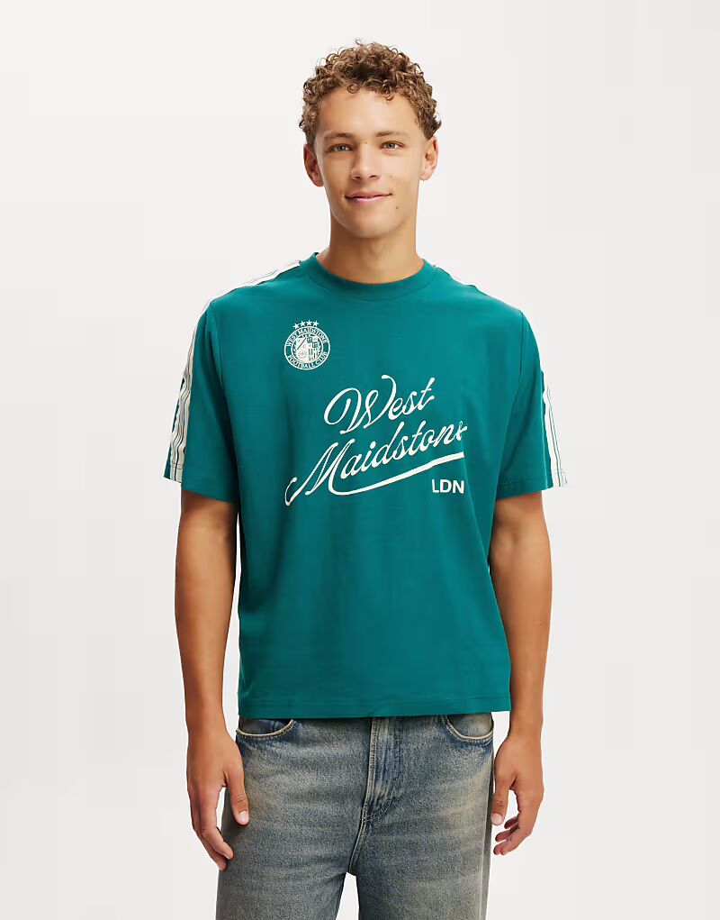 Футболка Cotton:On укороченного кроя с графическим принтом зеленого цвета
Футболка Cotton:On укороченного кроя с графическим принтом зеленого цвета