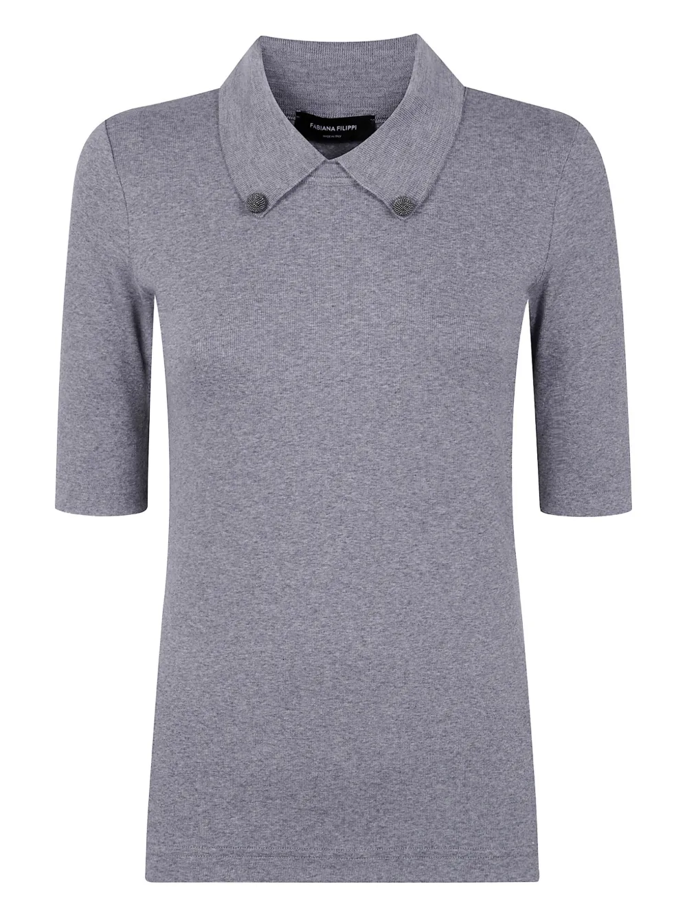 Футболка с ребристым воротником Fabiana Filippi, серый
Футболка с ребристым воротником Fabiana Filippi, серый