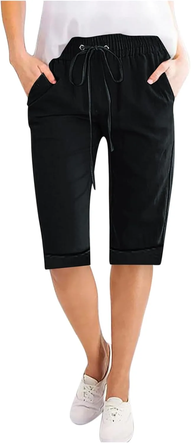 Бермуды для женщин Wide Leg Linen, летние, с карманом
Бермуды для женщин Wide Leg Linen, летние, с карманом