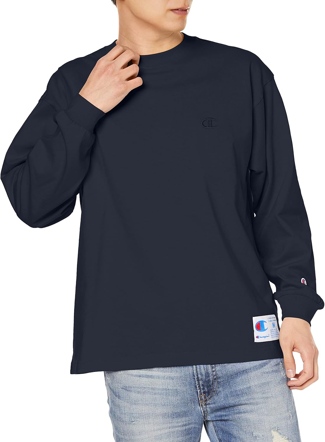 Мужская футболка с длинным рукавом Champion, круглый вырез, 100% хлопок, свободный крой, вышивка одного логотипа, спортивный стиль, C3-V414, темно-синий
Мужская футболка с длинным рукавом Champion, круглый вырез, 100% хлопок, свободный крой, вышивка одного логотипа, спортивный стиль, C3-V414, темно-синий