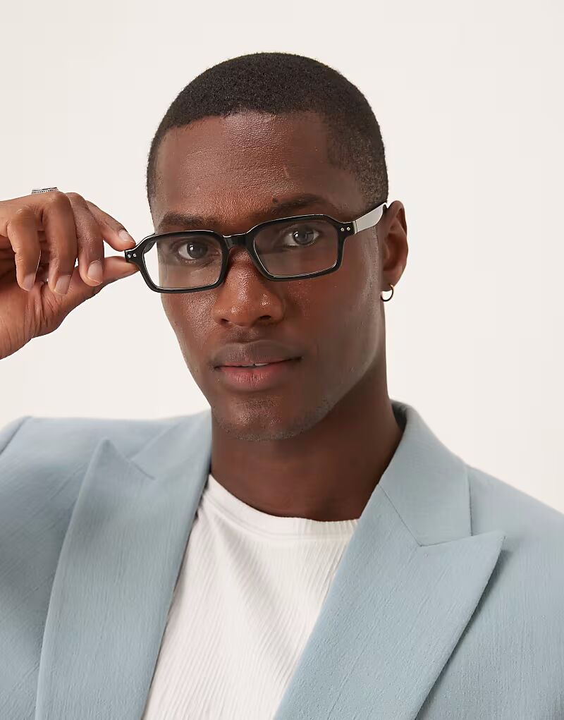 ASOS DESIGN - Очки с черной прямоугольной оправой и прозрачными линзами 
ASOS DESIGN - Очки с черной прямоугольной оправой и прозрачными линзами