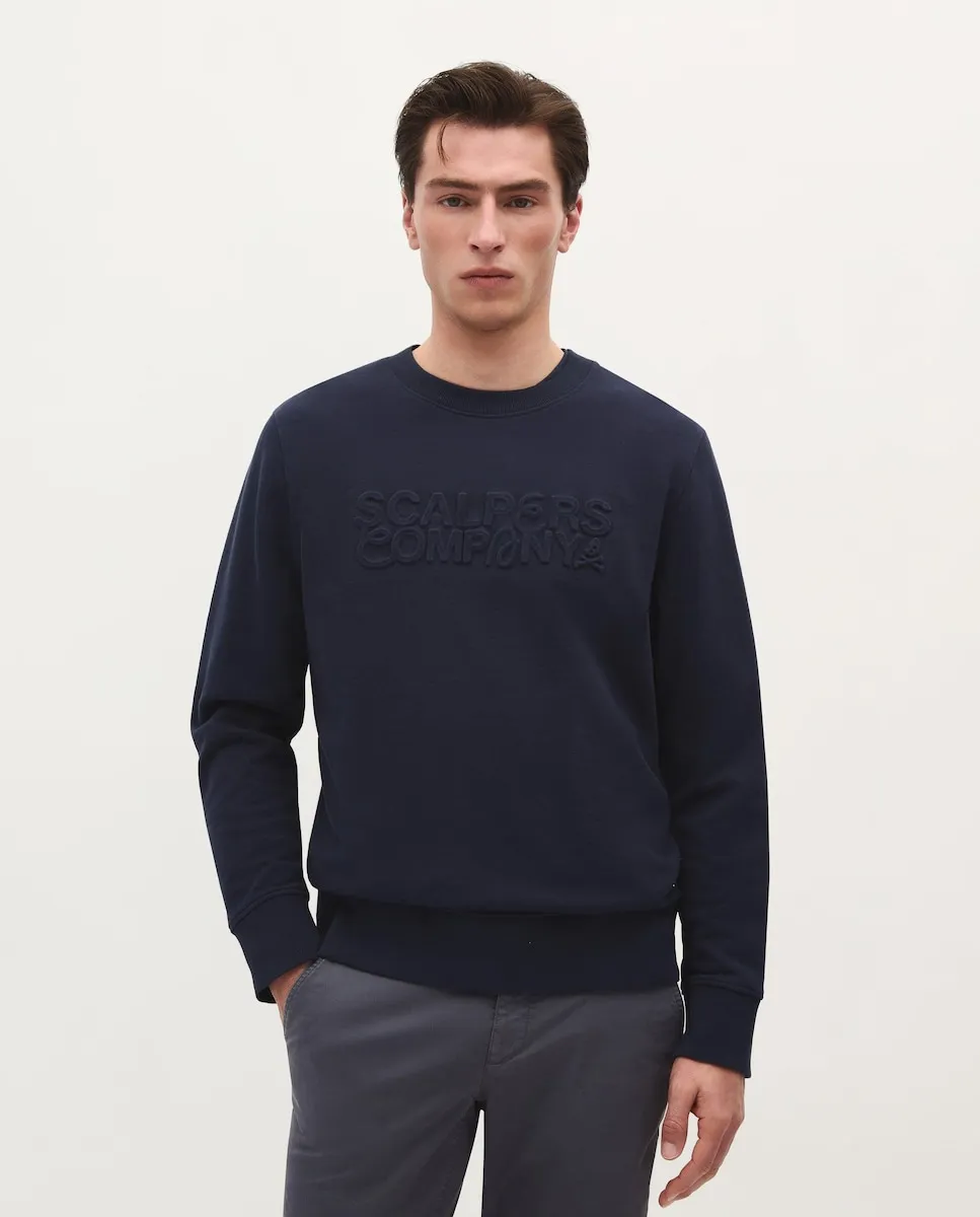 Мужская хлопковая толстовка с тисненым логотипом Scalpers, тёмно-синий
Мужская хлопковая толстовка с тисненым логотипом Scalpers, тёмно-синий