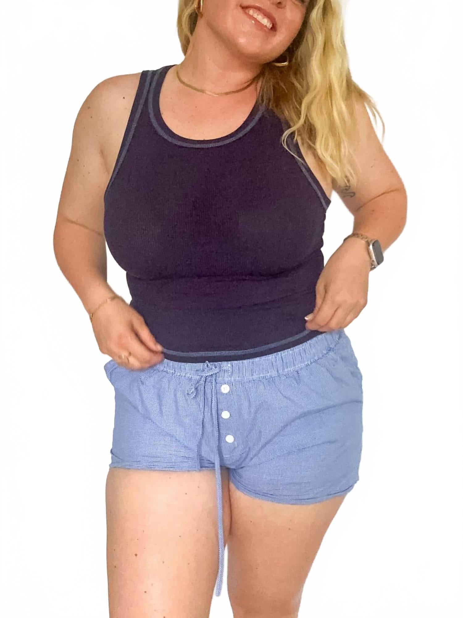 Женский прибрежный вязаный топ с рубчиком в темно-синем цвете LE LIS 
Женский прибрежный вязаный топ с рубчиком в темно-синем цвете LE LIS