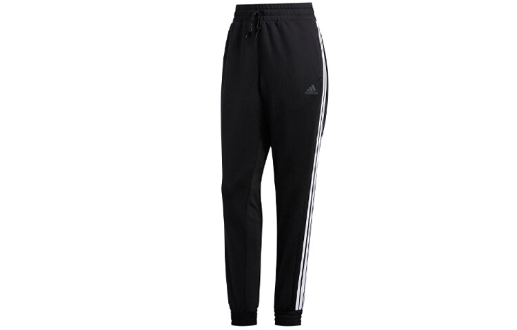 Трикотажные спортивные штаны женские черные/белые Adidas 
Трикотажные спортивные штаны женские черные/белые Adidas