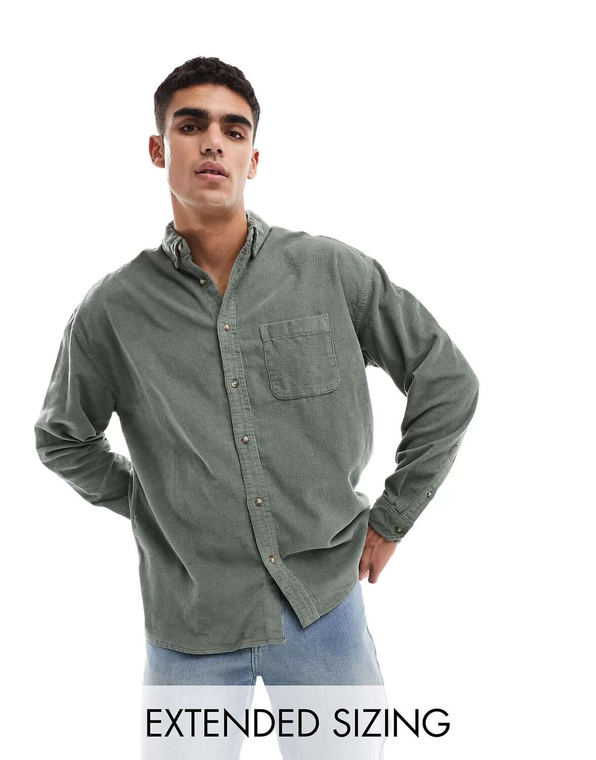 Зеленая вельветовая рубашка оверсайз в стиле 90-х ASOS
Зеленая вельветовая рубашка оверсайз в стиле 90-х ASOS