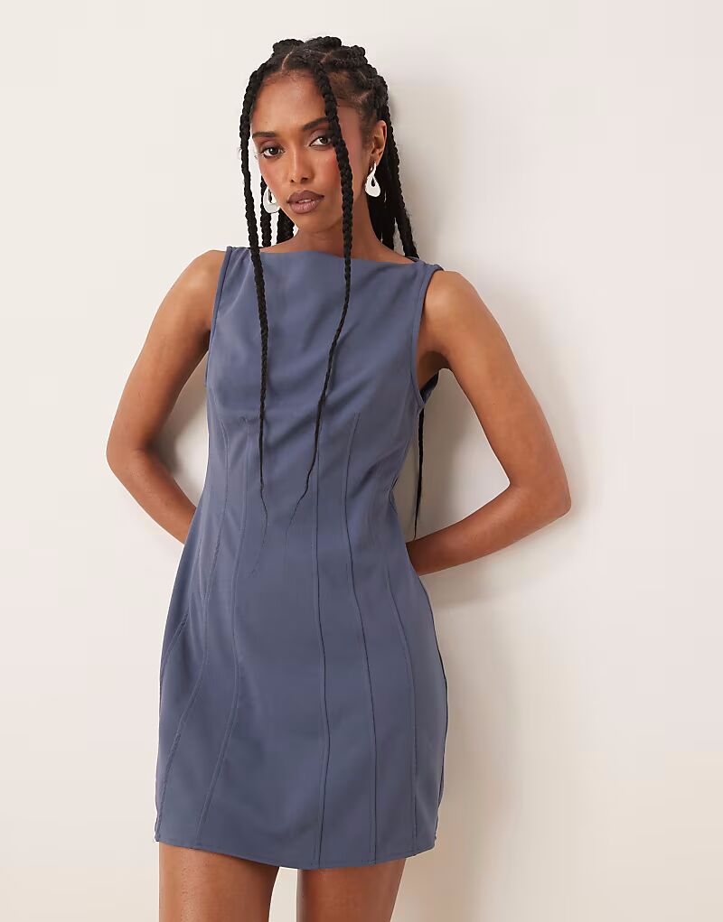Мини-платье без рукавов с декоративными швами ASOS DESIGN синего цвета
Мини-платье без рукавов с декоративными швами ASOS DESIGN синего цвета