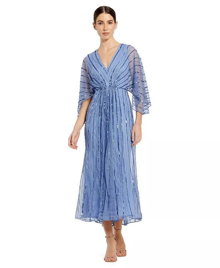 Женское платье с V-образным вырезом и рукавами кимоно с бисерной отделкой Mac Duggal, синий
Женское платье с V-образным вырезом и рукавами кимоно с бисерной отделкой Mac Duggal, синий
