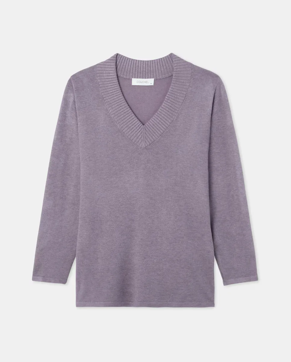 Женский джемпер с длинным рукавом и V-образным вырезом Couchel, фиолетовый
Женский джемпер с длинным рукавом и V-образным вырезом Couchel, фиолетовый