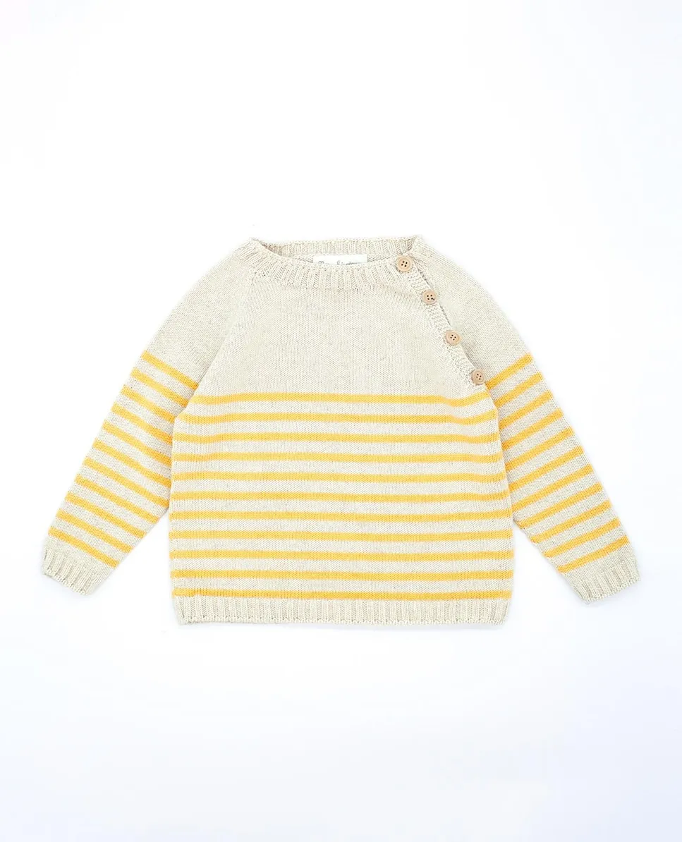 Детский полосатый джемпер с боковой застежкой Fina Ejerique, желтый
Детский полосатый джемпер с боковой застежкой Fina Ejerique, желтый