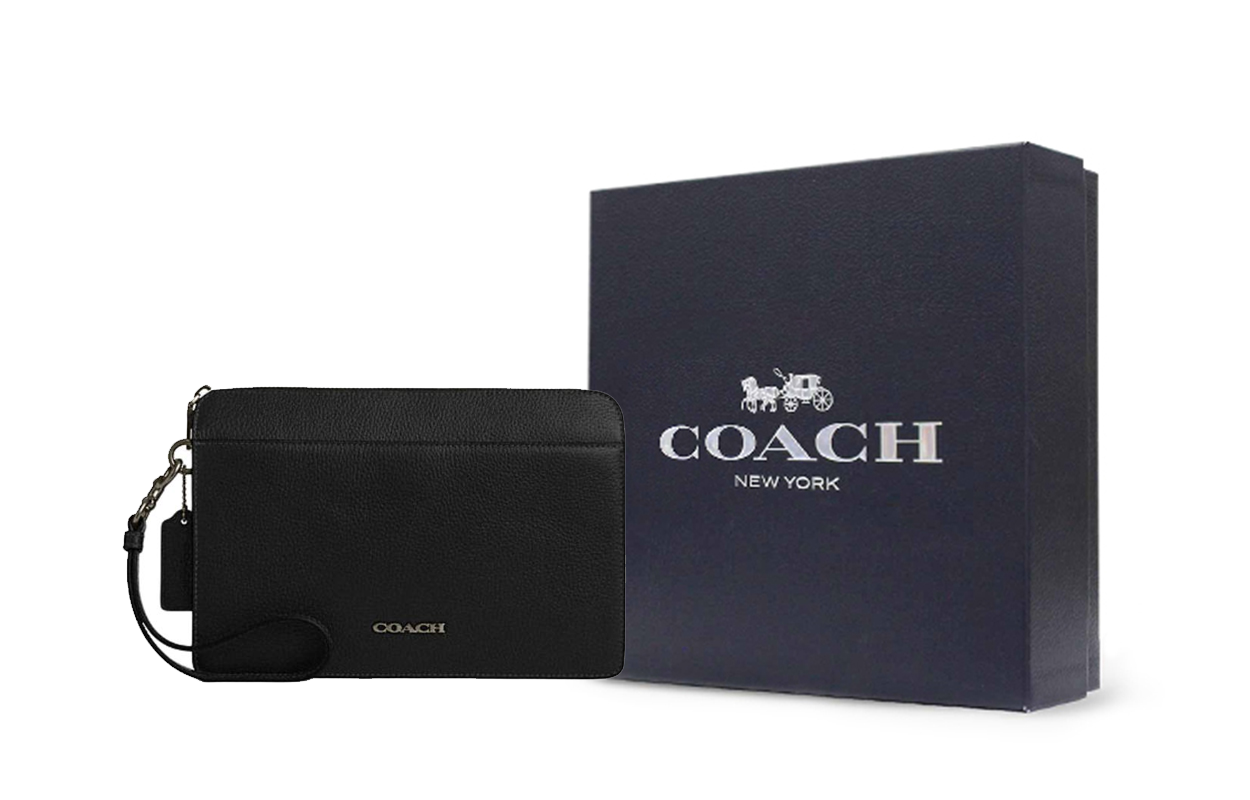 COACH Кожаная клатч среднего размера мужская черная
COACH Кожаная клатч среднего размера мужская черная
