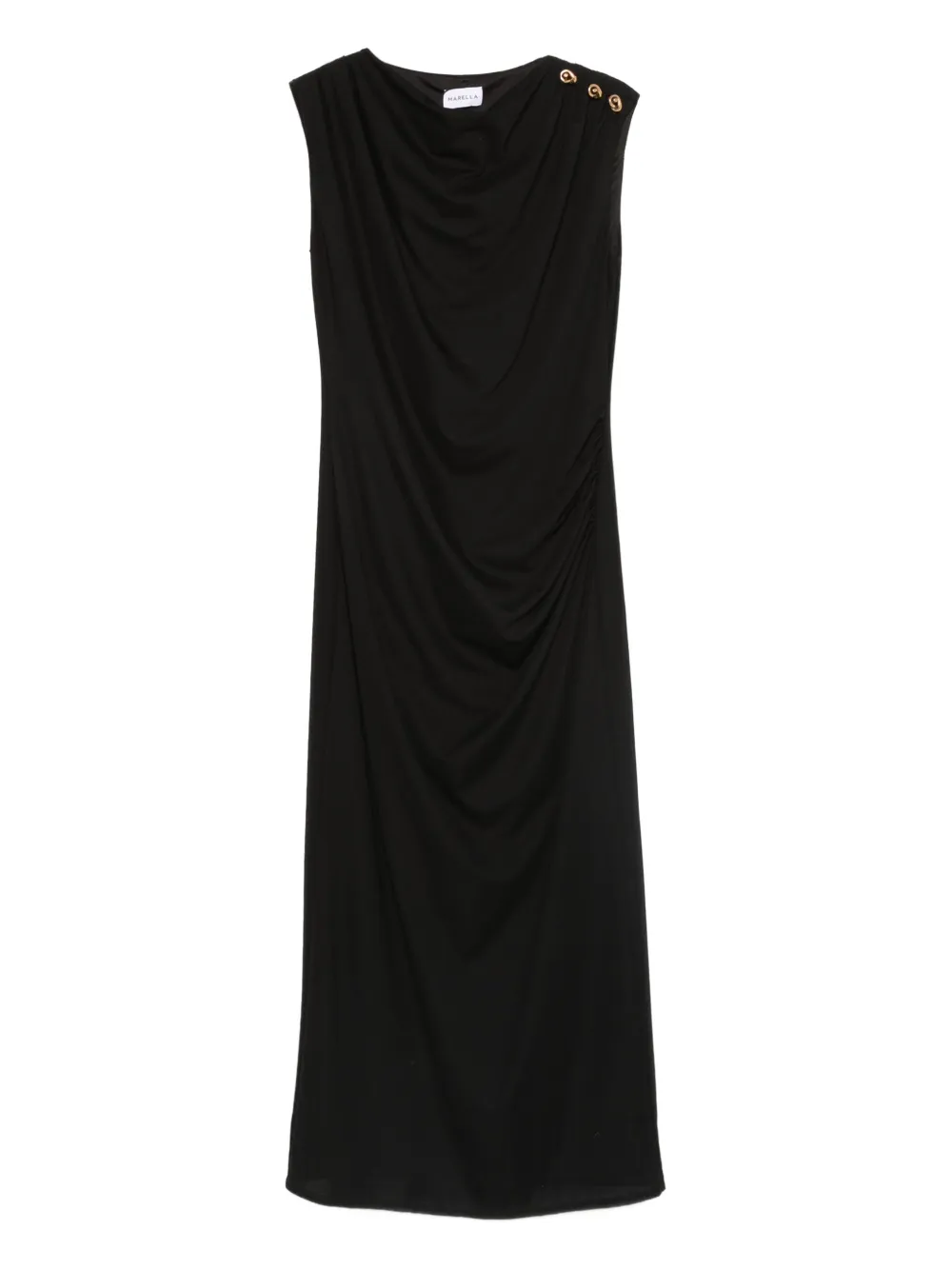 Платье на пуговицах с драпировкой Marella, черный
Платье на пуговицах с драпировкой Marella, черный