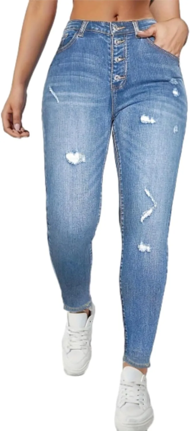 Женские скинни джинсы high waisted с эффектом tummy control и button fly WGXWGX
Женские скинни джинсы high waisted с эффектом tummy control и button fly WGXWGX