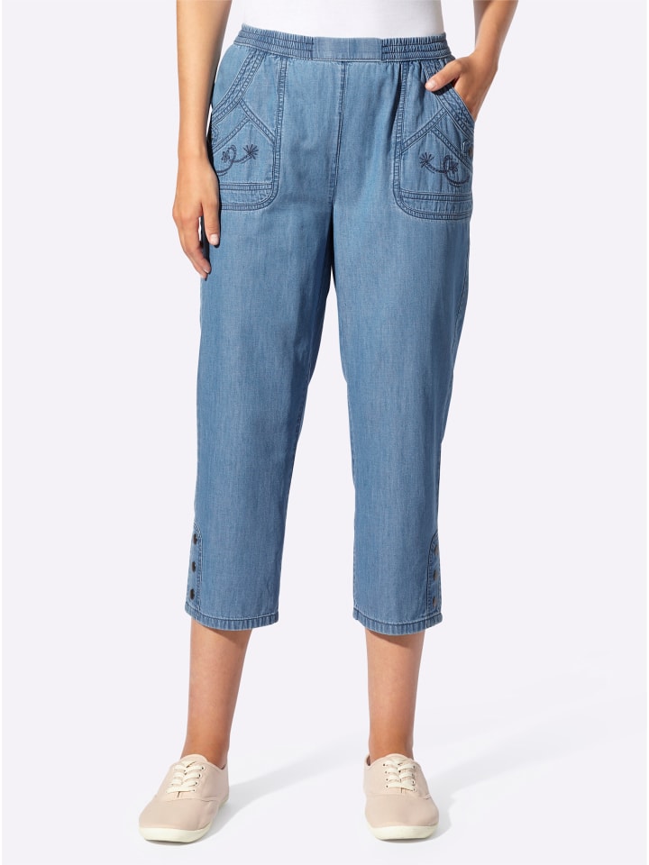 Джинсы 3/4 синего цвета с эффектом выбеливания и потертости WITT WEIDEN
Джинсы 3/4 синего цвета с эффектом выбеливания и потертости WITT WEIDEN