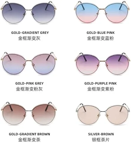 Женские солнцезащитные очки в металлической оправе, винтажные, с градиентным переходом цвета, защита от УФ-излучения UV400, модные круглые очки-маска MTZJH, Gold Gray
Женские солнцезащитные очки в металлической оправе, винтажные, с градиентным переходом цвета, защита от УФ-излучения UV400, модные круглые очки-маска MTZJH, Gold Gray
