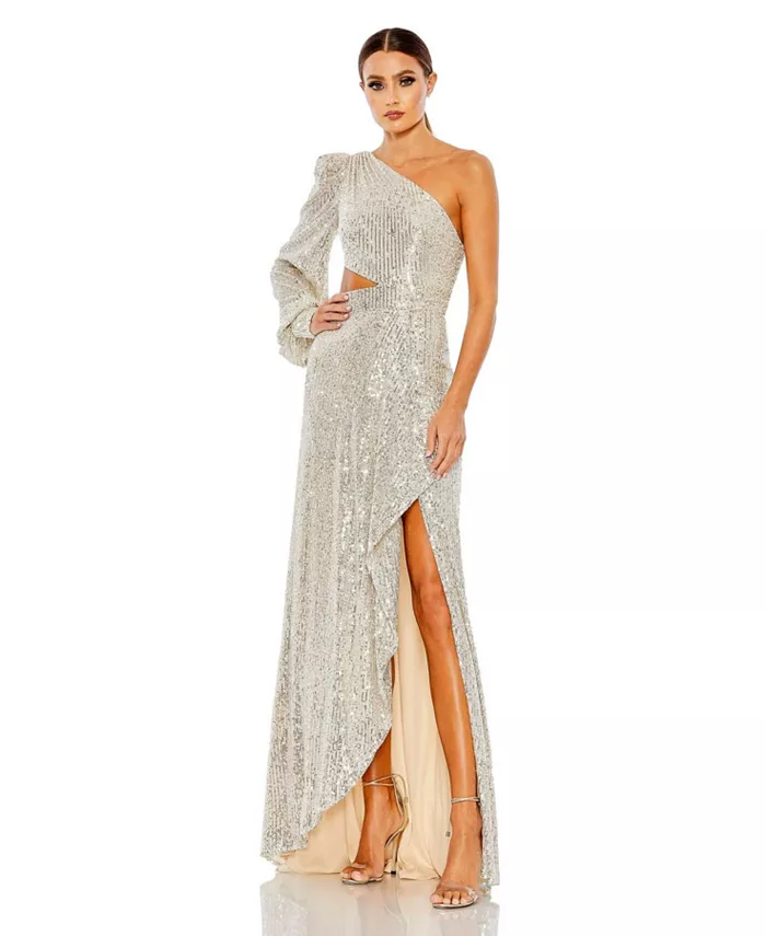 Женское платье Ieena на одно плечо с вырезом и пайетками Mac Duggal, серебряный
Женское платье Ieena на одно плечо с вырезом и пайетками Mac Duggal, серебряный
