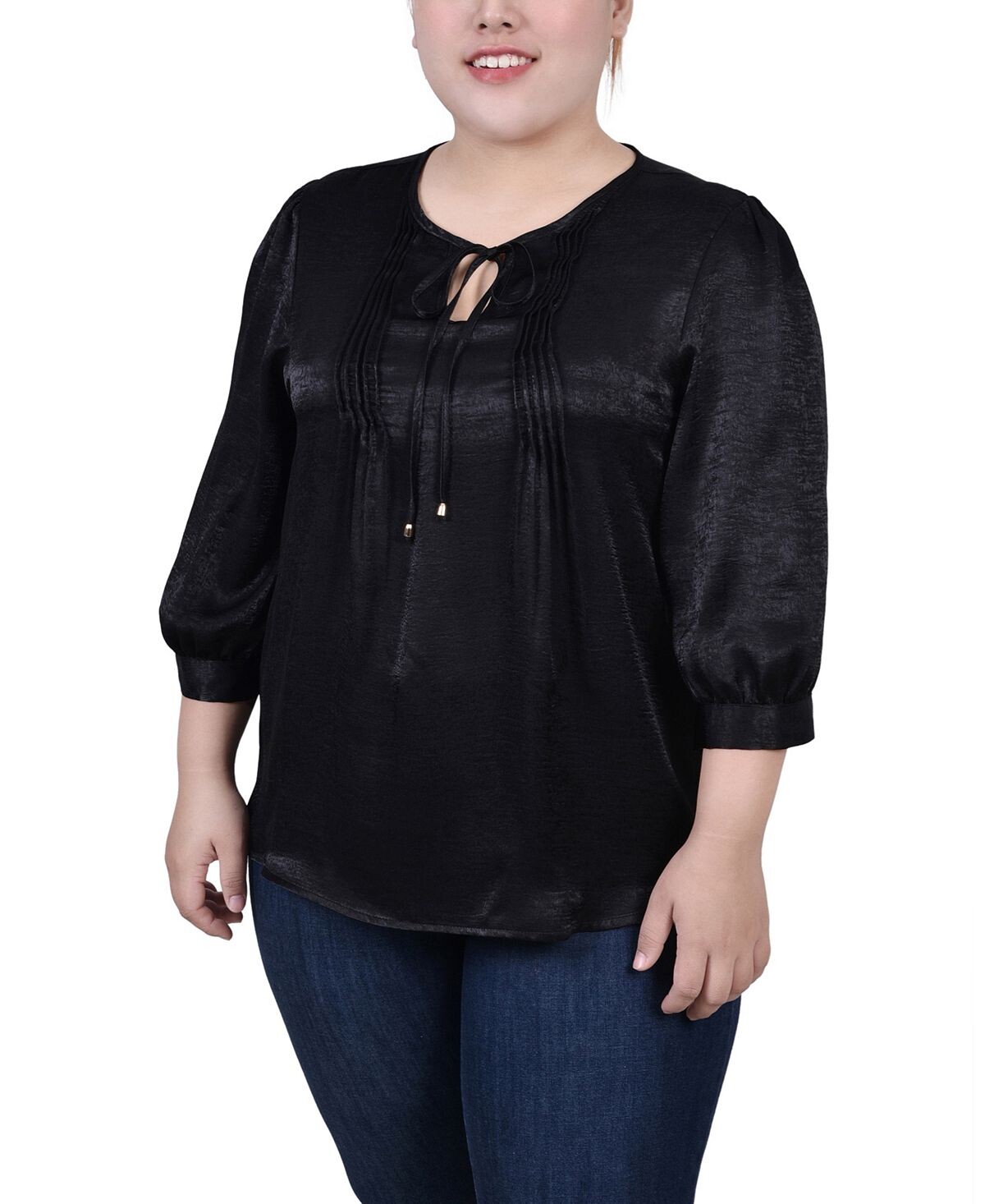 Атласная блузка больших размеров NY Collection, черный
Атласная блузка больших размеров NY Collection, черный