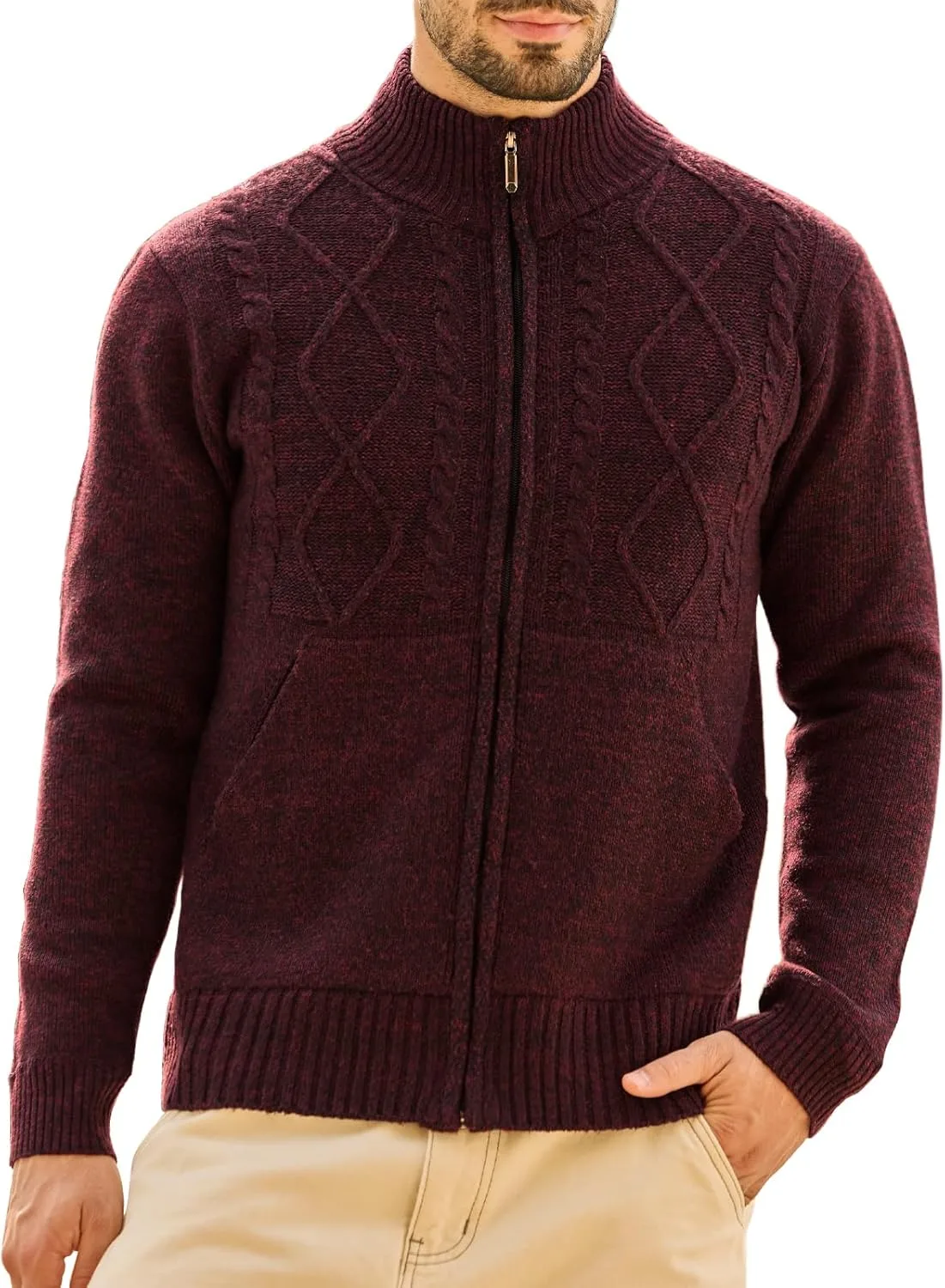 Мужской вязаный кардиган с полной молнией, утепленный флисом, с воротником стойкой и карманами Les umes
Мужской вязаный кардиган с полной молнией, утепленный флисом, с воротником стойкой и карманами Les umes