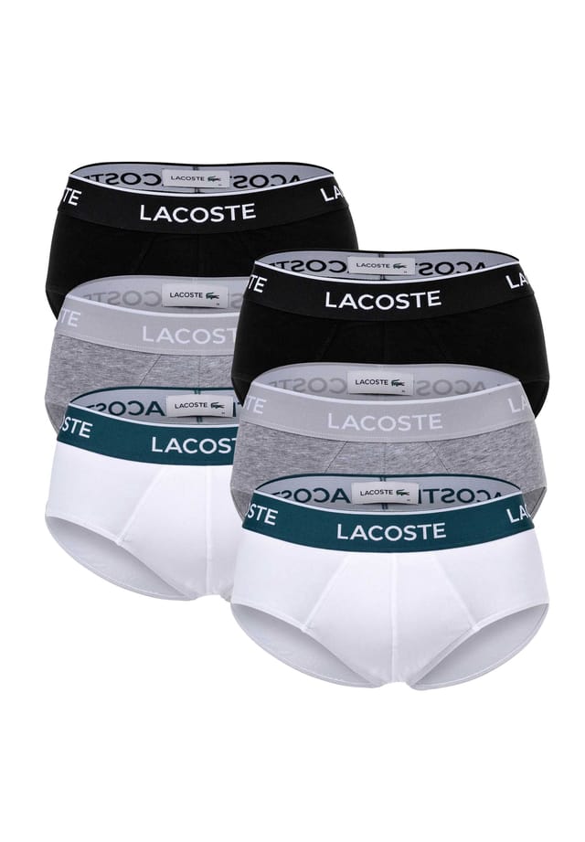 Упаковка из 6 трусов - повседневные трусы из хлопка с эластичным поясом и логотипом Lacoste, мультиколор
Упаковка из 6 трусов - повседневные трусы из хлопка с эластичным поясом и логотипом Lacoste, мультиколор