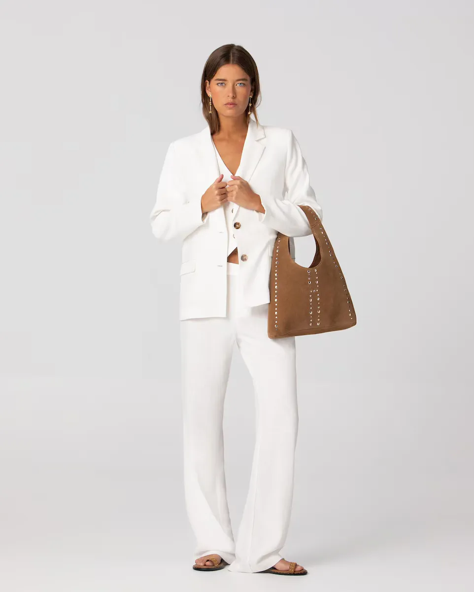 Женский двубортный пиджак с двумя пуговицами, воротником-лацкан и длинными рукавами Noon, белый
Женский двубортный пиджак с двумя пуговицами, воротником-лацкан и длинными рукавами Noon, белый