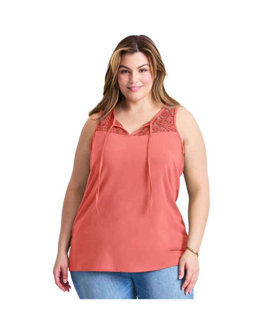 Женская майка с кружевной кокеткой (топ) AVENUE, Coral hibiscus
Женская майка с кружевной кокеткой (топ) AVENUE, Coral hibiscus